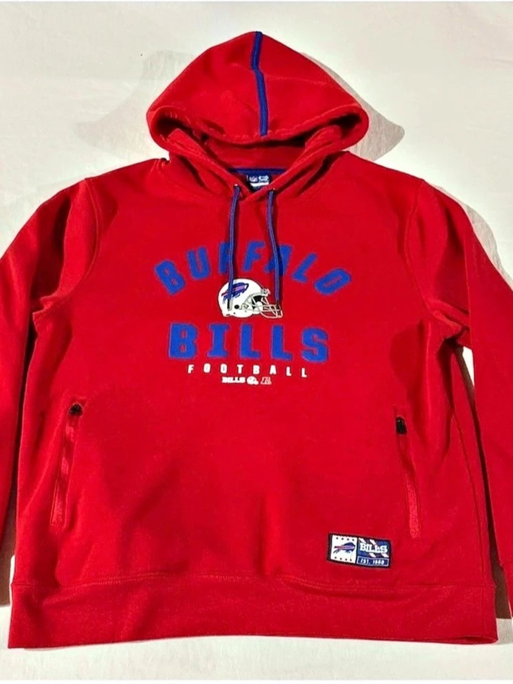NFL Ultra Game Buffalo Bills Football hoodie Red & Blue Large Like New